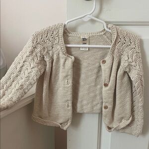 Beige Knit Baby Cardigan